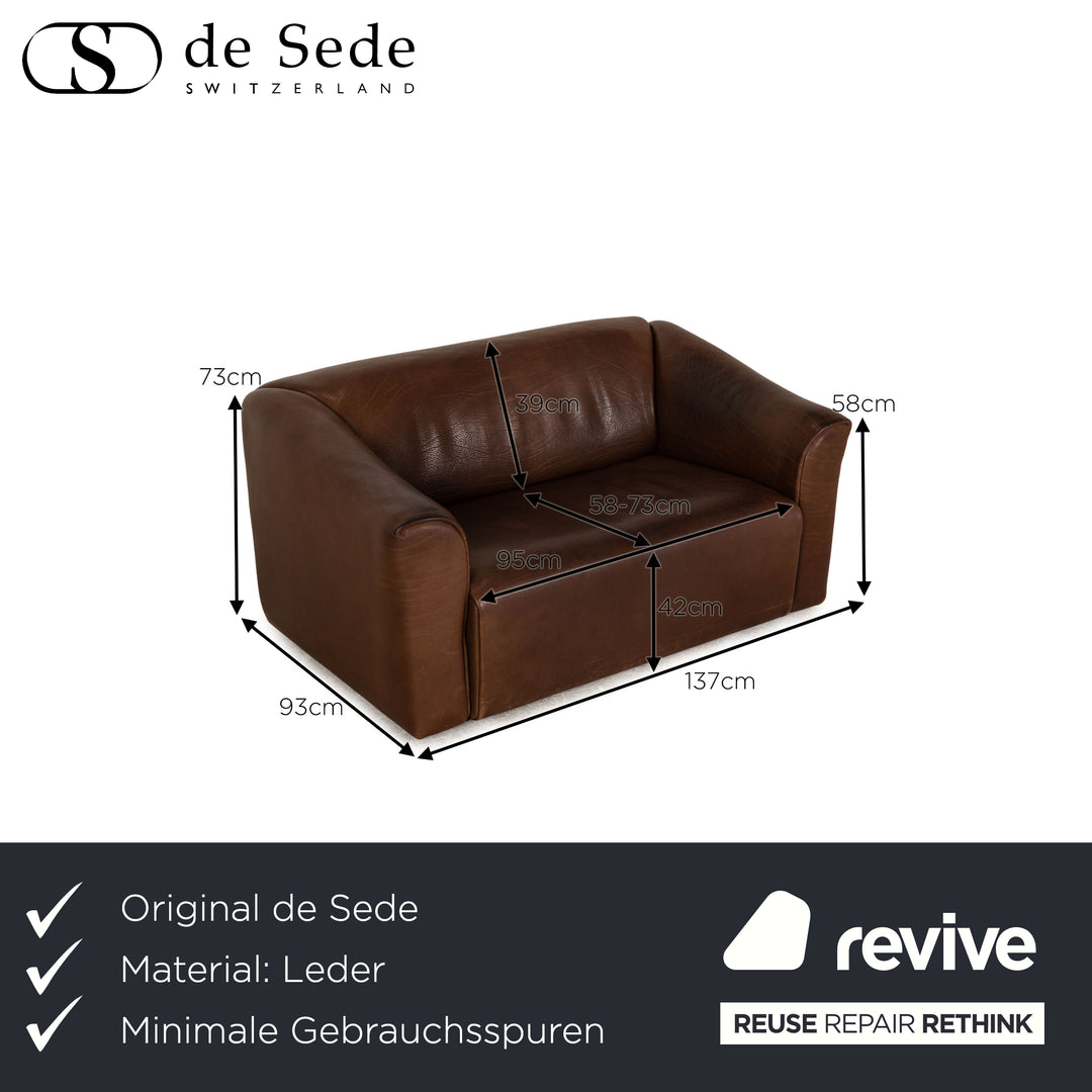 de Sede ds 47 Leder Sofa Braun Zweisitzer Couch