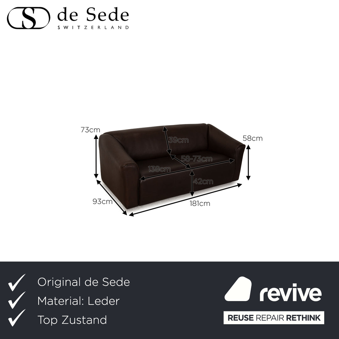 De Sede ds 47 Leder Sofa Braun Dunkelbraun Dreisitzer Couch