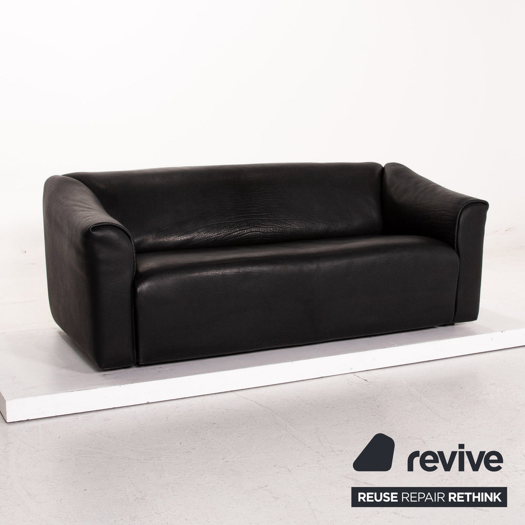 de Sede DS 47 Leather Sofa Black Three Seater Couch #14490