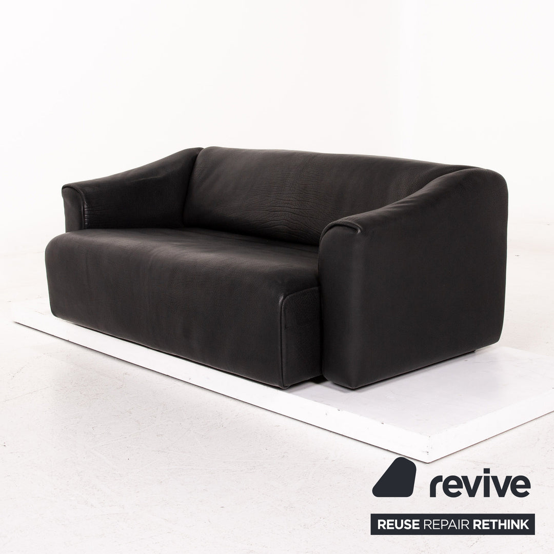 de Sede DS 47 Leather Sofa Black Three Seater Couch #14490