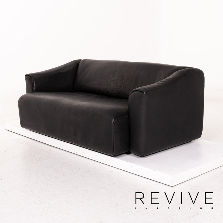 de Sede DS 47 Leder Sofa Schwarz Dreisitzer Couch #15286