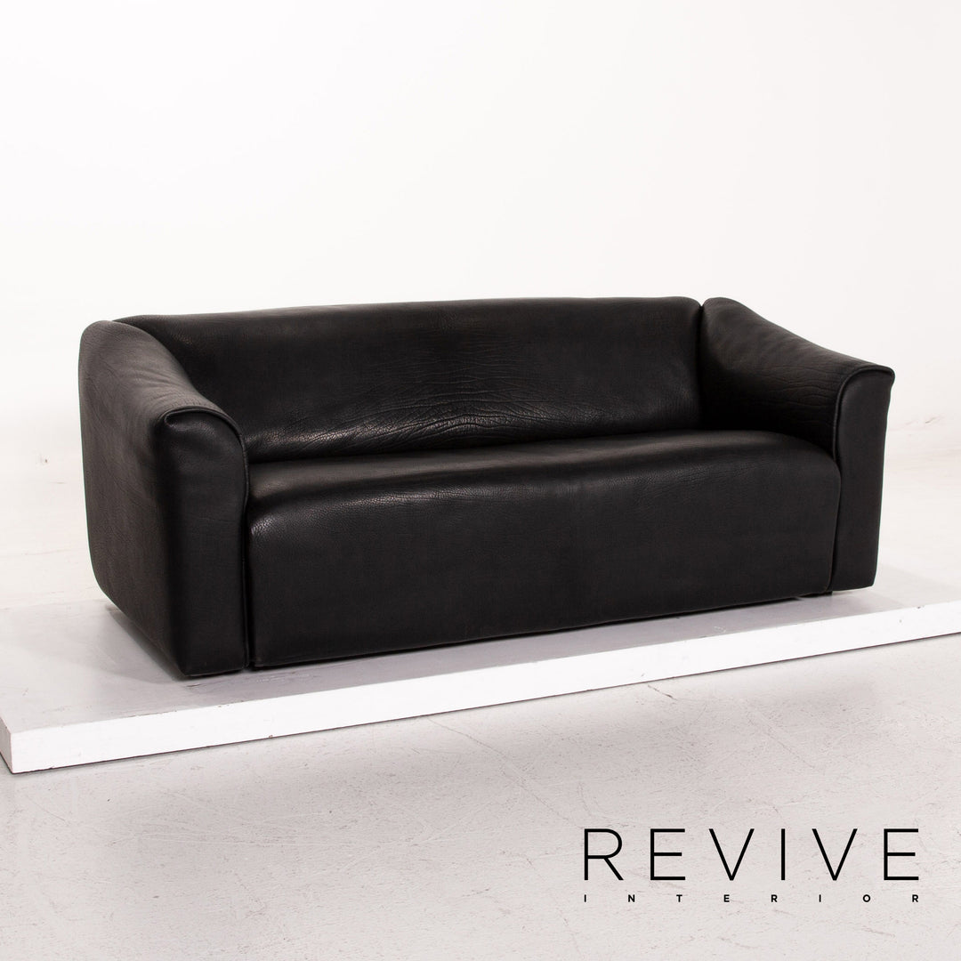 de Sede DS 47 Leder Sofa Schwarz Dreisitzer Couch #15286