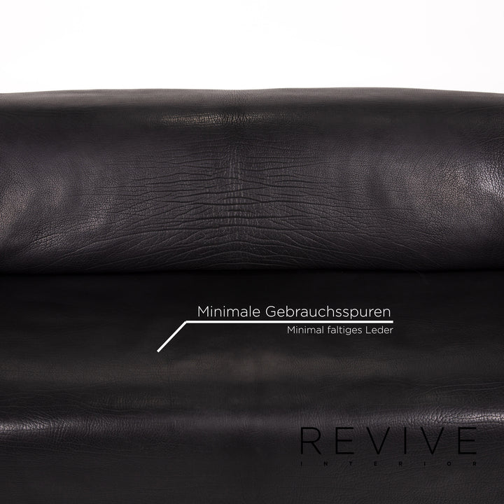 de Sede DS 47 Leder Sofa Schwarz Dreisitzer Couch #15286