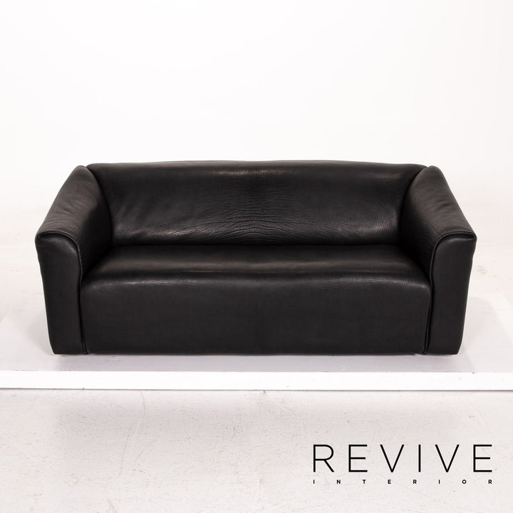de Sede DS 47 Leder Sofa Schwarz Dreisitzer Couch #15286