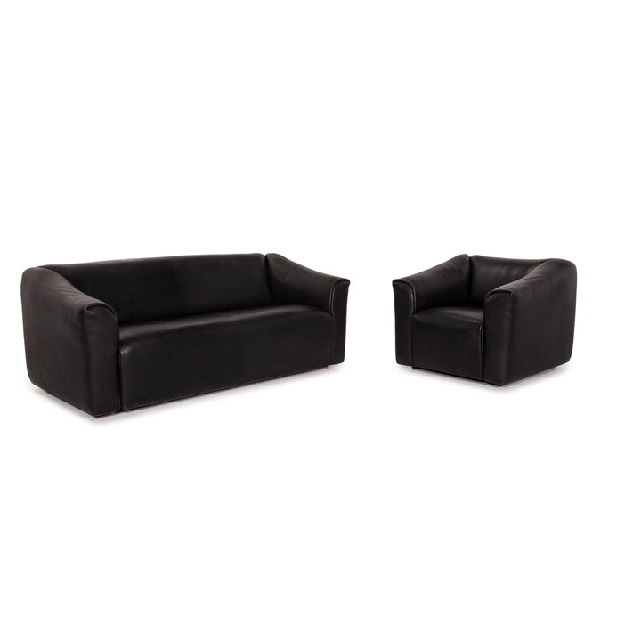 de Sede DS 47 Leder Sofa Schwarz Dreisitzer Couch #15286