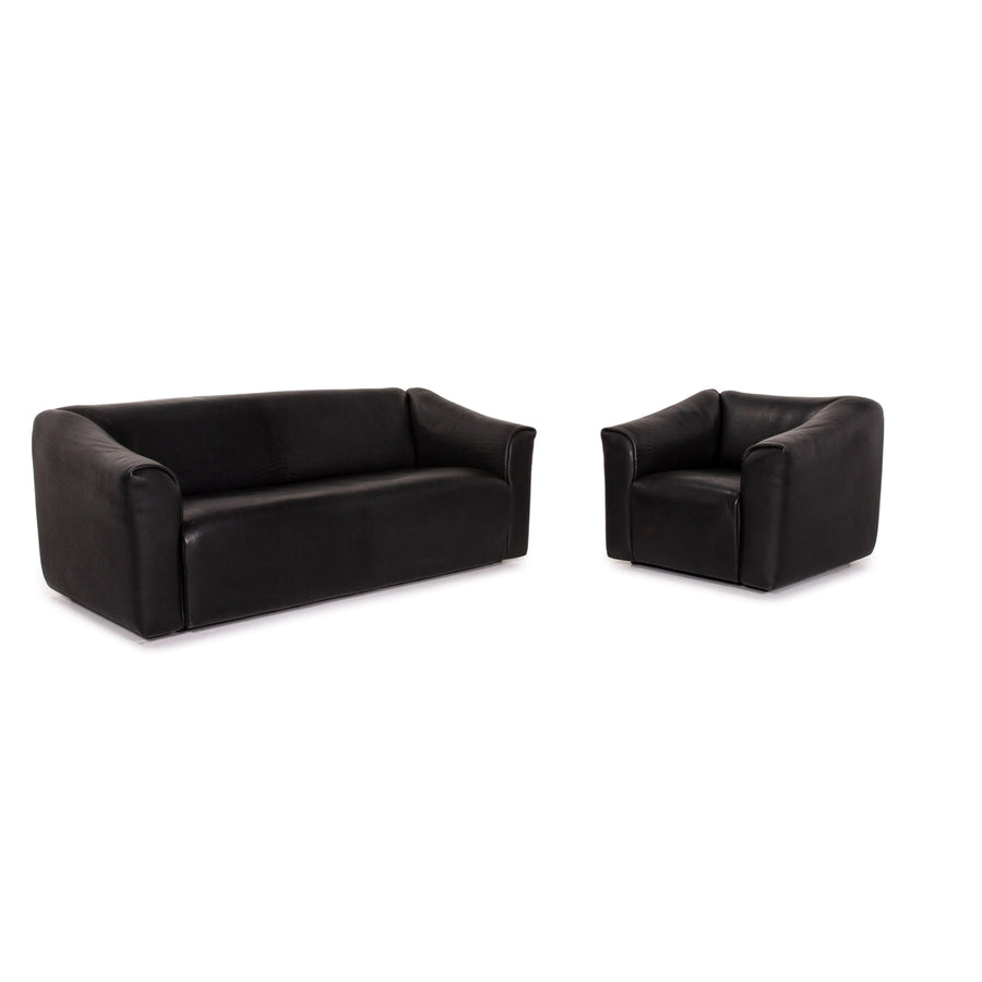 de Sede DS 47 Leder Sofa Schwarz Dreisitzer Couch #15286