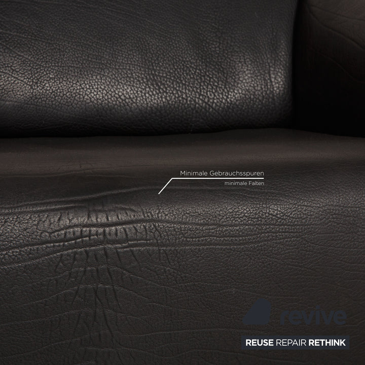 de Sede ds 47 Leder Sofa Schwarz Zweisitzer Couch