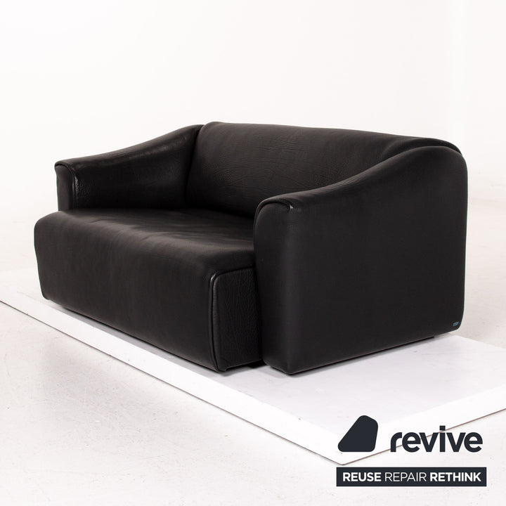 de Sede DS-47 Leder Sofa Schwarz Zweisitzer Couch Neckleder