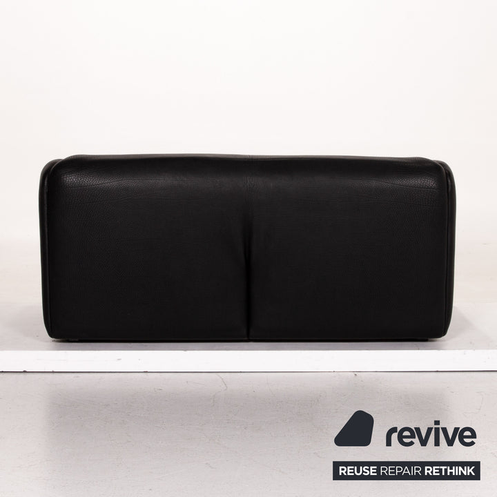 de Sede DS-47 Leder Sofa Schwarz Zweisitzer Couch Neckleder