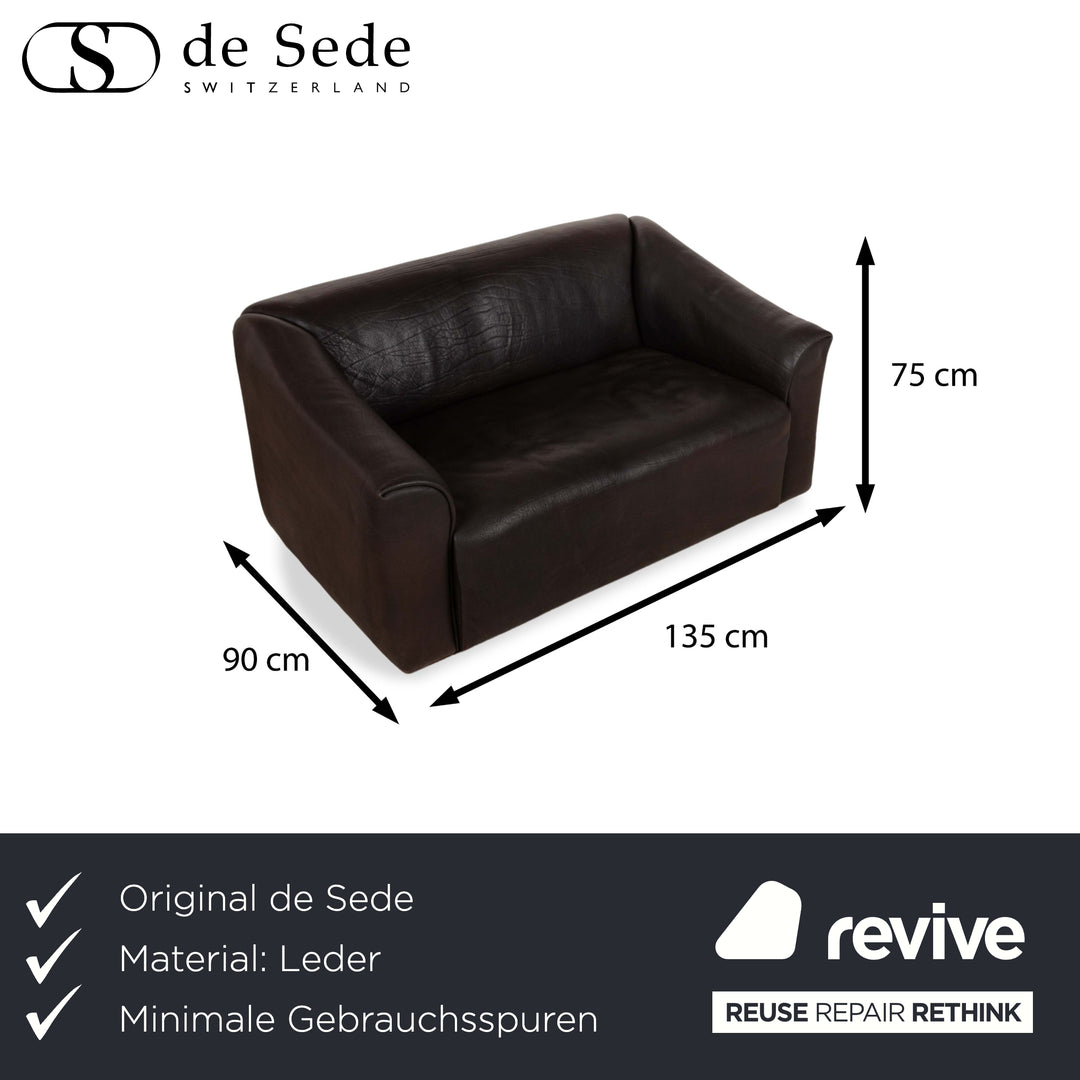 De Sede DS-47 Leather Two-Seater Brown Sofa Couch