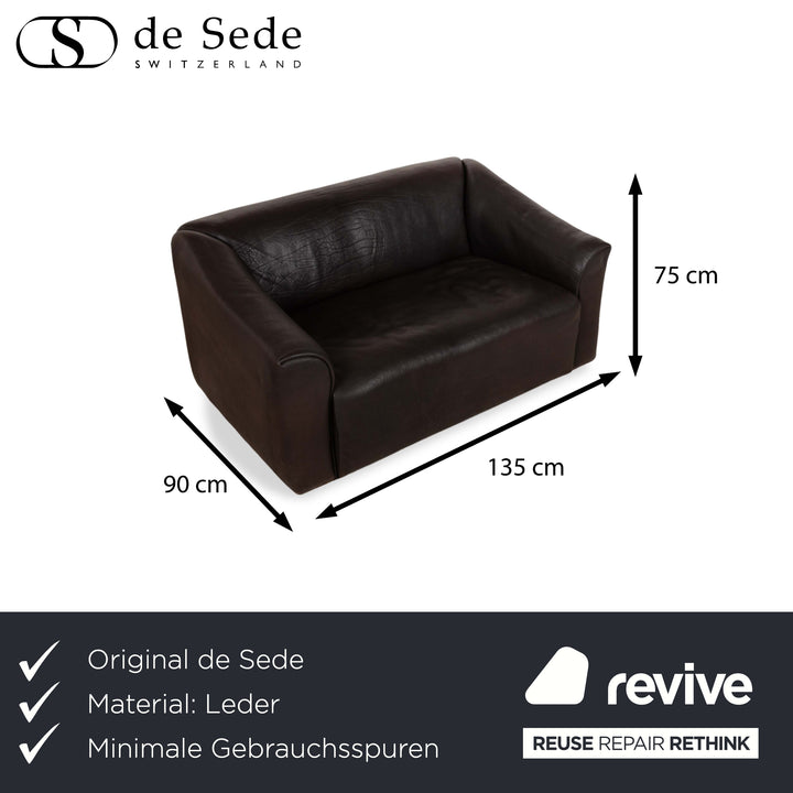 De Sede DS-47 Leather Two-Seater Brown Sofa Couch