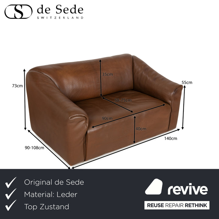De Sede DS-47 Leder Zweisitzer Braun	Sofa Couch manuelle Funktion