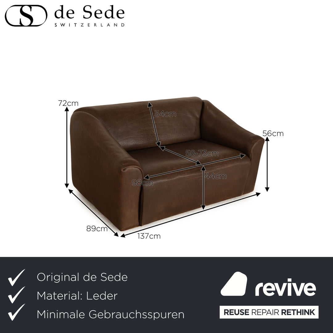 de Sede DS 47 Leder Zweisitzer Braun Sofa Couch manuelle Funktion
