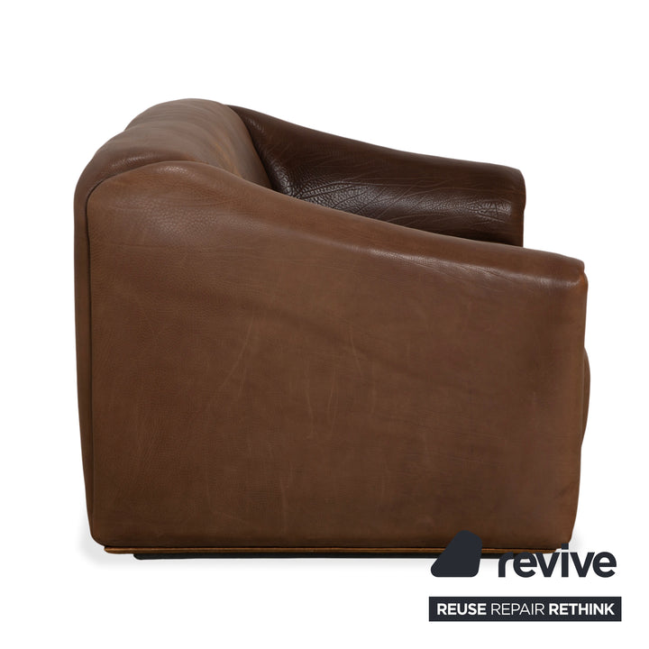 de Sede DS-47 Leder Zweisitzer Braun Cognac Sofa Couch Vintage manuelle Funktion