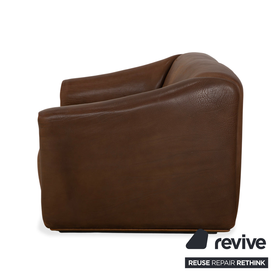 de Sede DS-47 Leder Zweisitzer Braun Cognac Sofa Couch Vintage manuelle Funktion