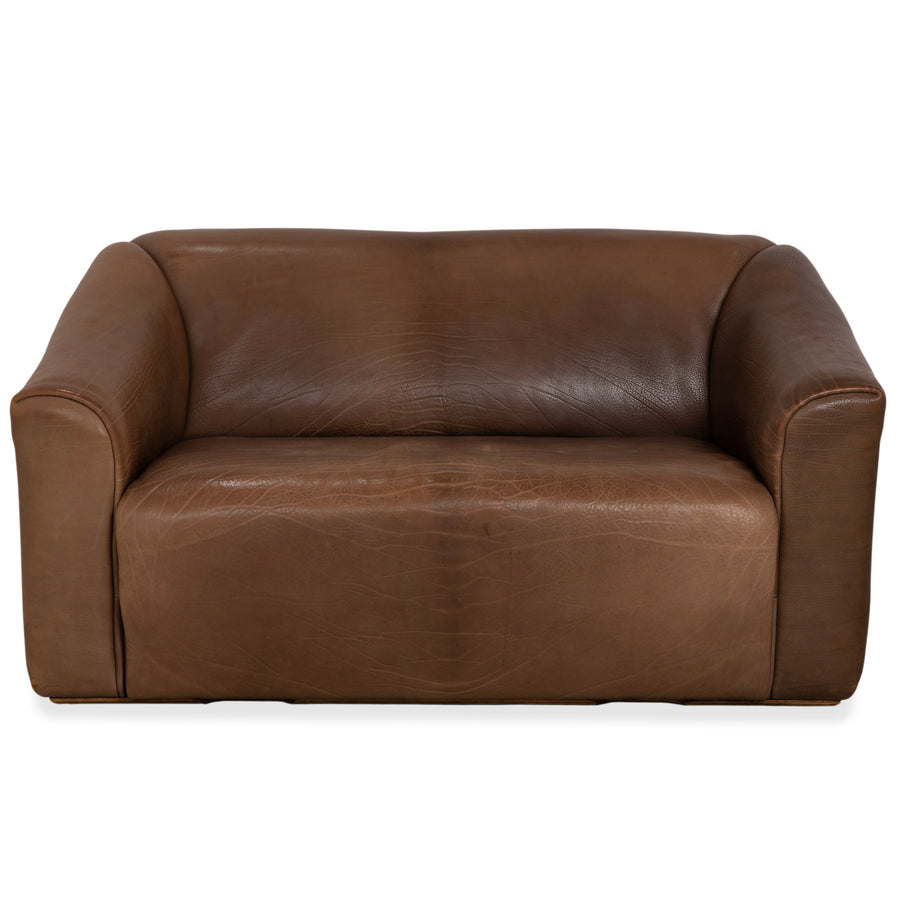 de Sede DS-47 Leder Zweisitzer Braun Cognac Sofa Couch Vintage manuelle Funktion