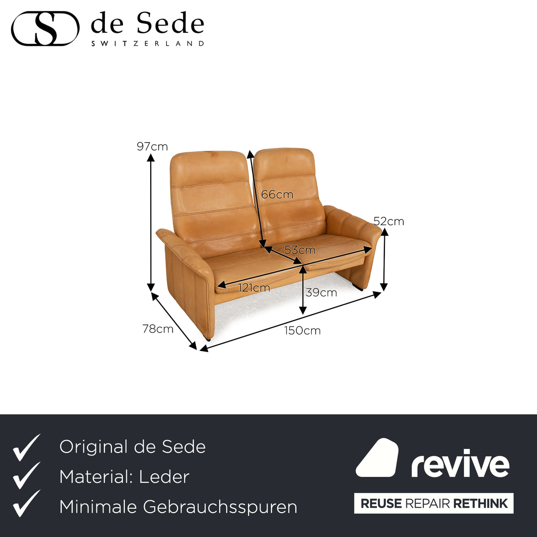 de Sede DS 50 Leather Two-Seater Beige Sofa Couch