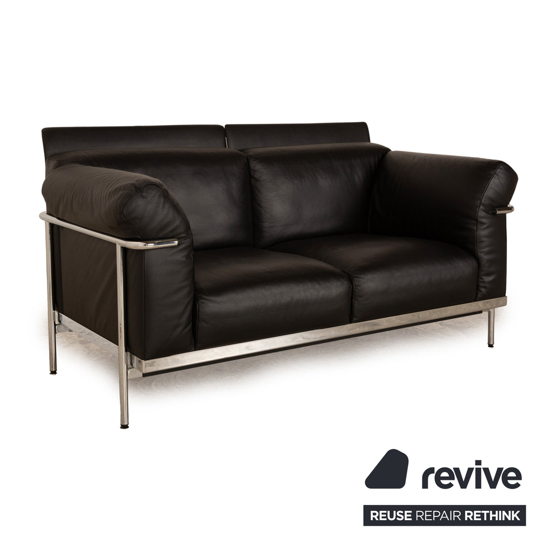 de Sede DS 560 Leder Zweisitzer Schwarz inkl. Kopfstütze Bauhaus Sofa Couch