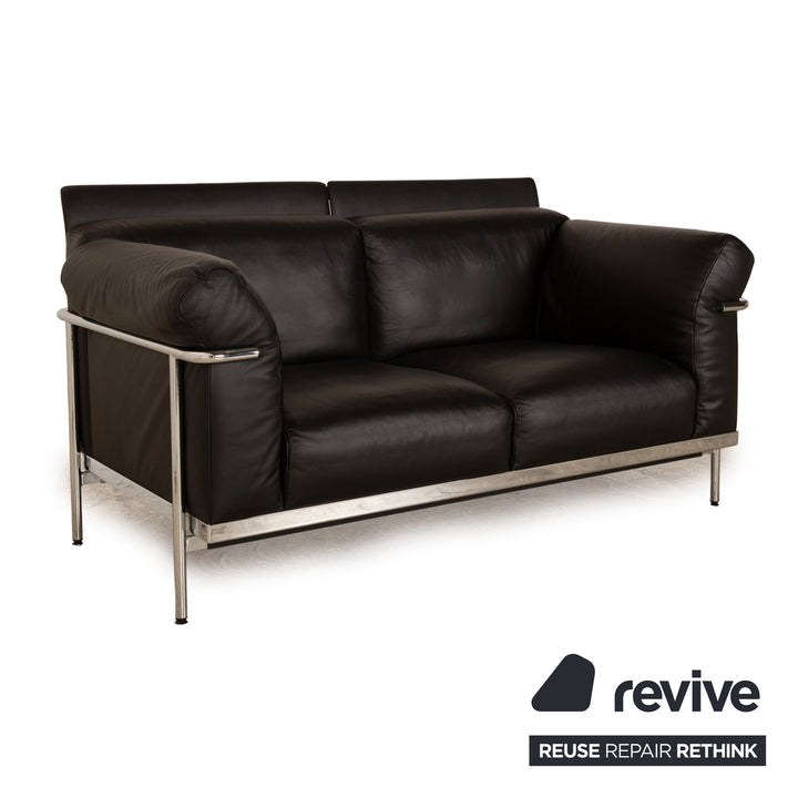 de Sede DS 560 Leder Zweisitzer Schwarz inkl. Kopfstütze Bauhaus Sofa Couch