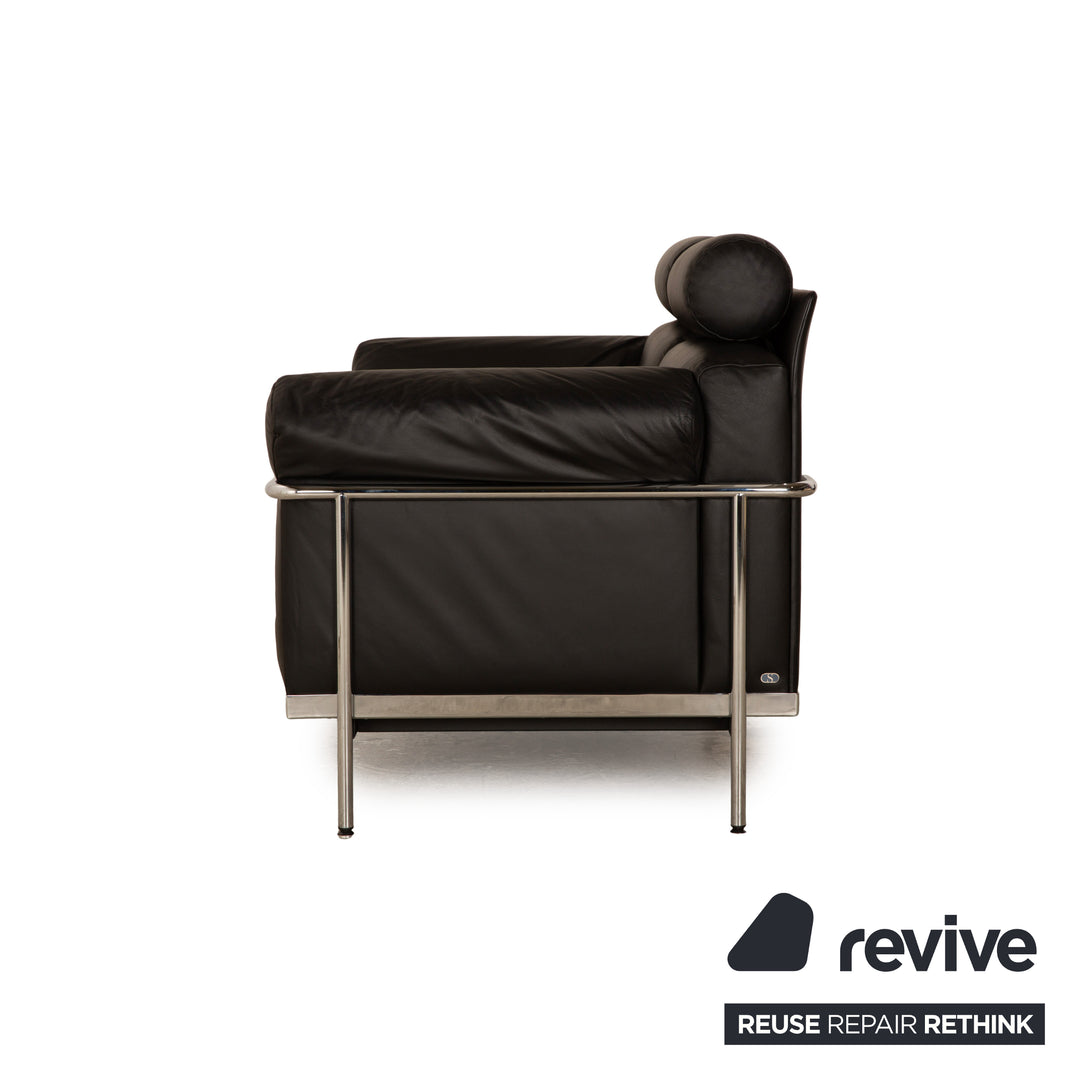 de Sede DS 560 Leder Zweisitzer Schwarz inkl. Kopfstütze Bauhaus Sofa Couch