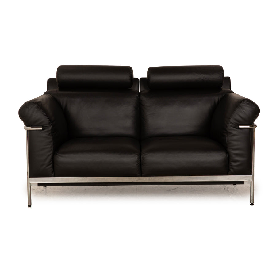 de Sede DS 560Leather Two-Seater Black incl. Headrest Bauhaus Sofa Couch