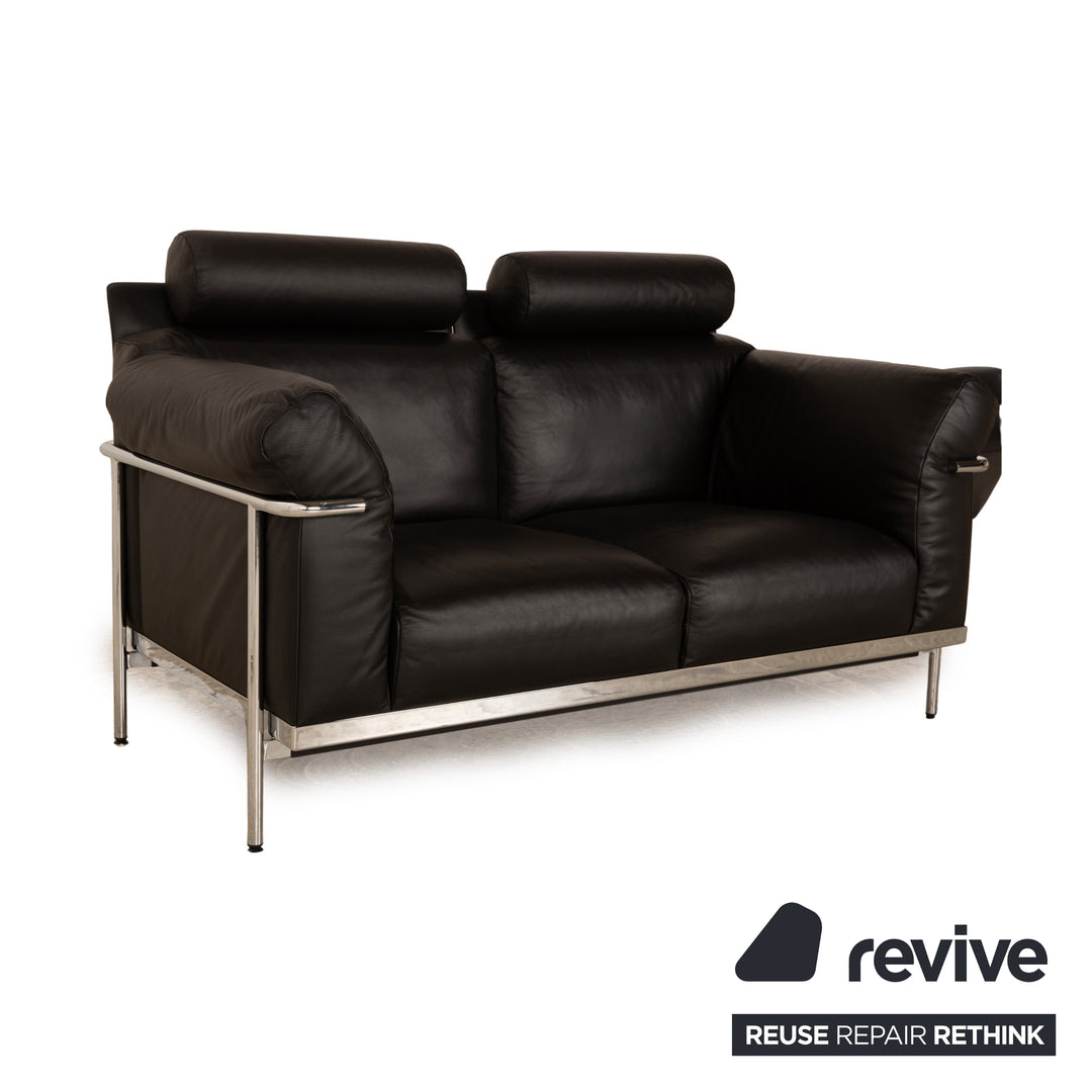 de Sede DS 560 Leder Zweisitzer Schwarz inkl. Kopfstütze Bauhaus Sofa Couch