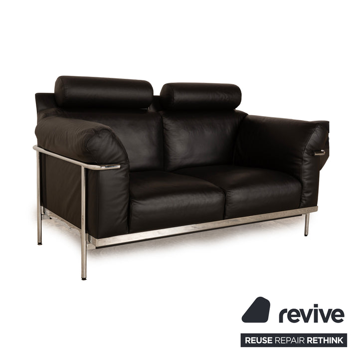 de Sede DS 560 Leder Zweisitzer Schwarz inkl. Kopfstütze Bauhaus Sofa Couch