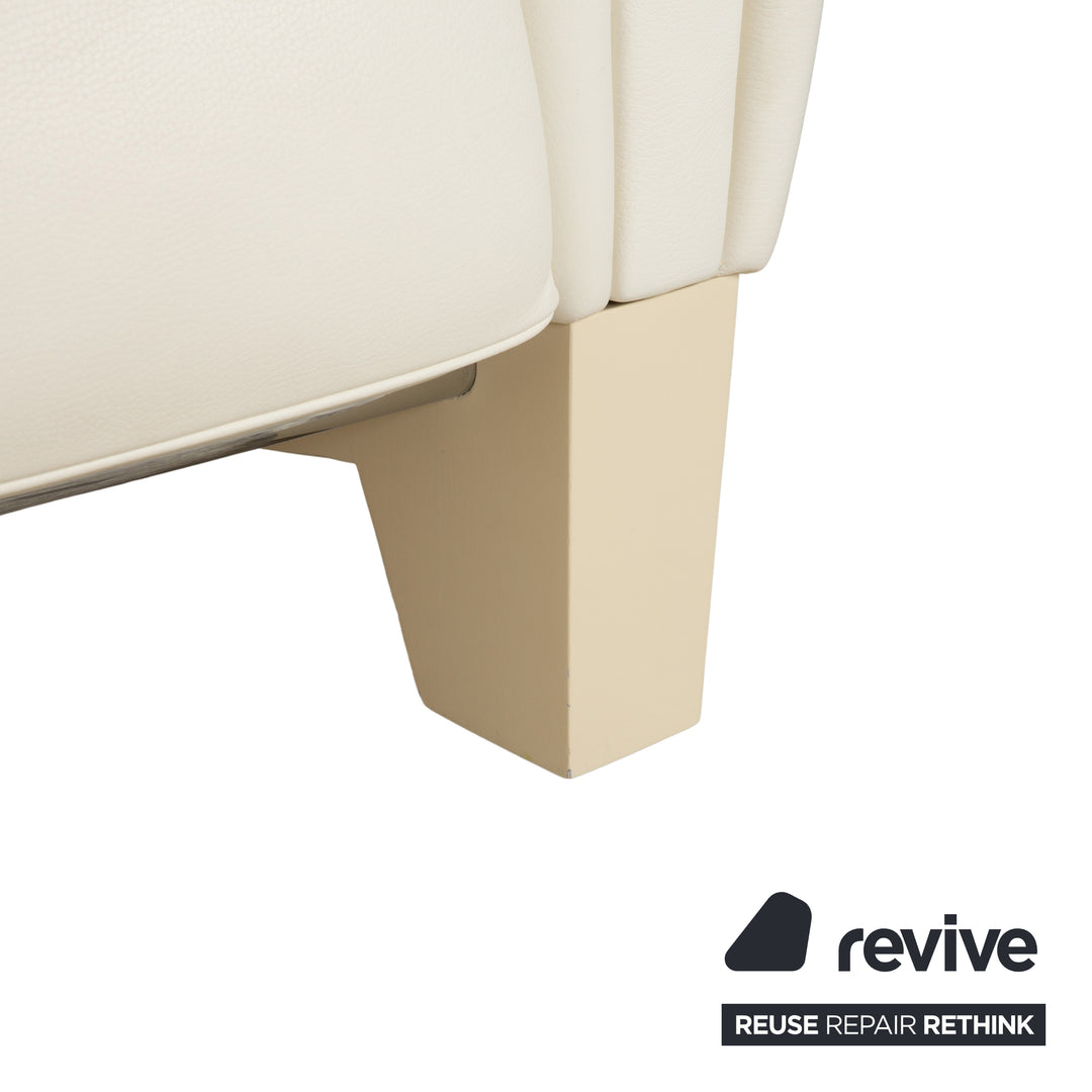de Sede DS-57 Leder 2x Sessel Creme Weiß Beige manuelle Funktion
