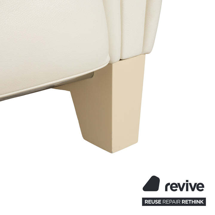 de Sede DS-57 Leder 2x Sessel Creme Weiß Beige manuelle Funktion