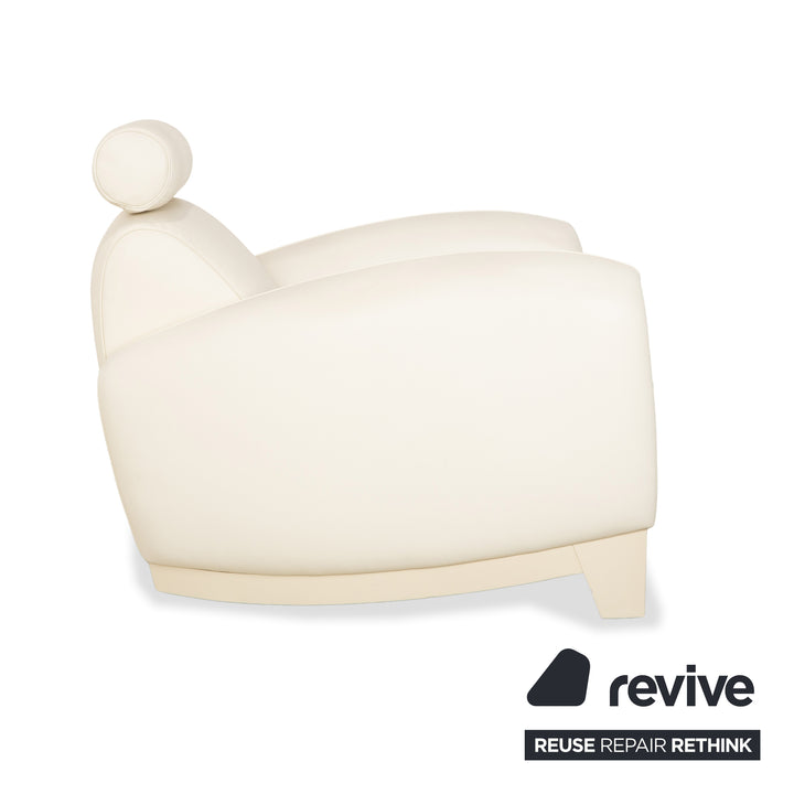 de Sede DS-57 Leder 2x Sessel Creme Weiß Beige manuelle Funktion
