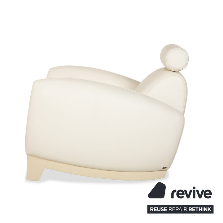 de Sede DS-57 Leder 2x Sessel Creme Weiß Beige manuelle Funktion