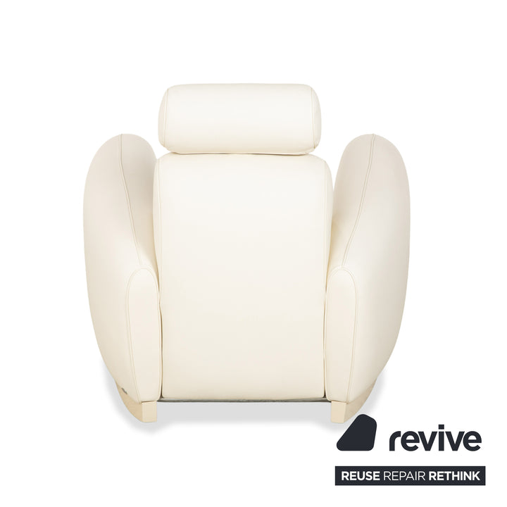de Sede DS-57 Leder 2x Sessel Creme Weiß Beige manuelle Funktion