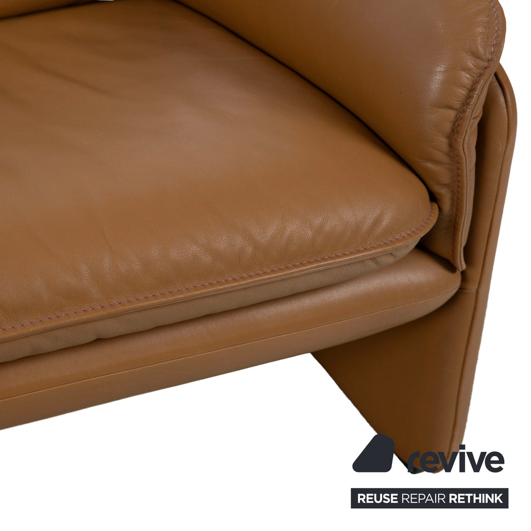 de Sede DS-61 Leder Dreisitzer Sofa Braun Beige Couch