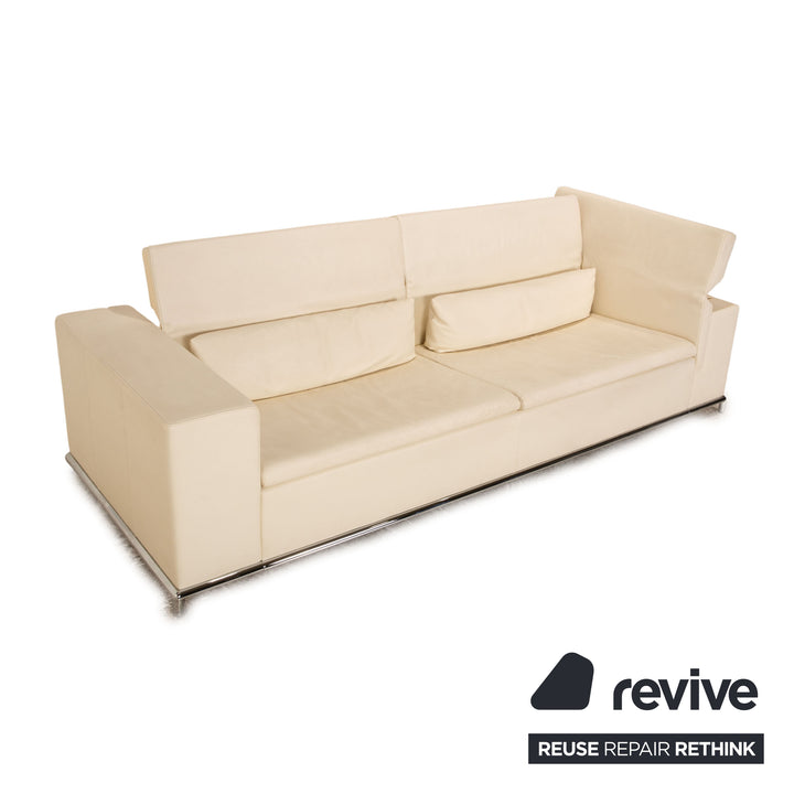 de Sede DS 7 Leder Dreisitzer Sofa Couch Creme Funktion rechts