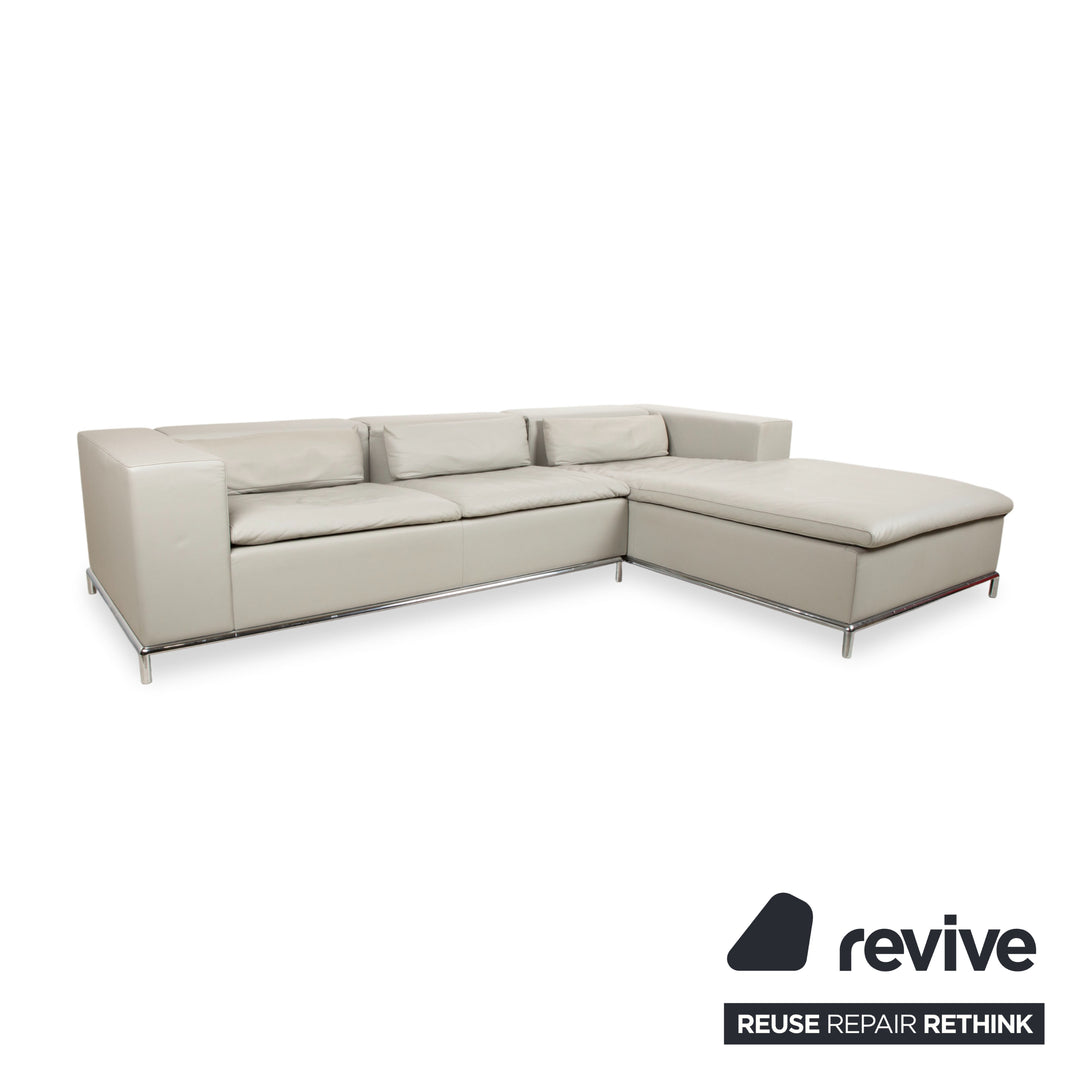 de Sede DS-7 Leder Ecksofa Grau manuelle Funktion Sofa Couch