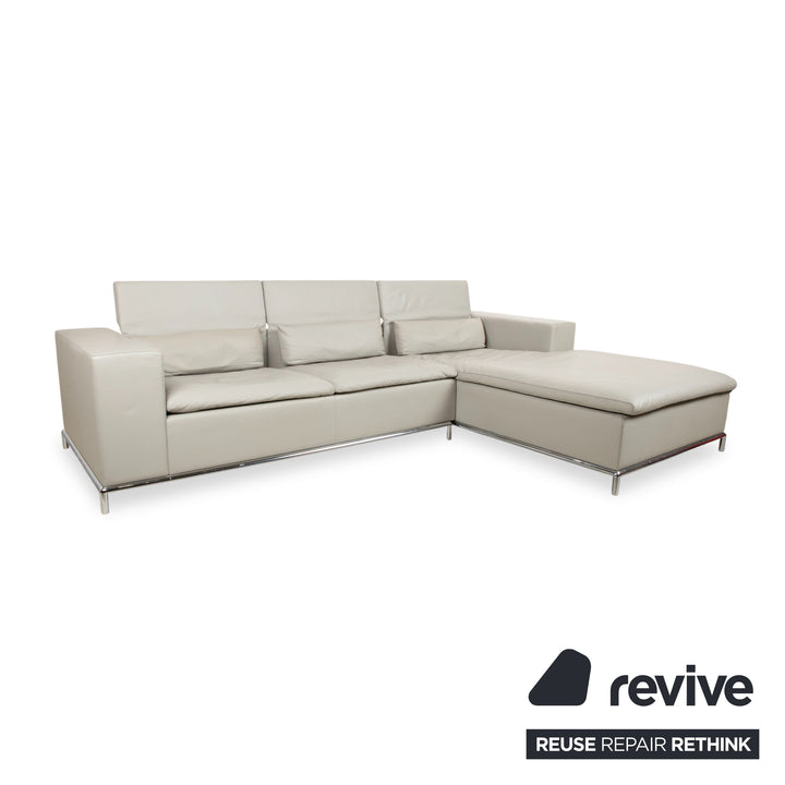 de Sede DS-7 Leder Ecksofa Grau manuelle Funktion Sofa Couch