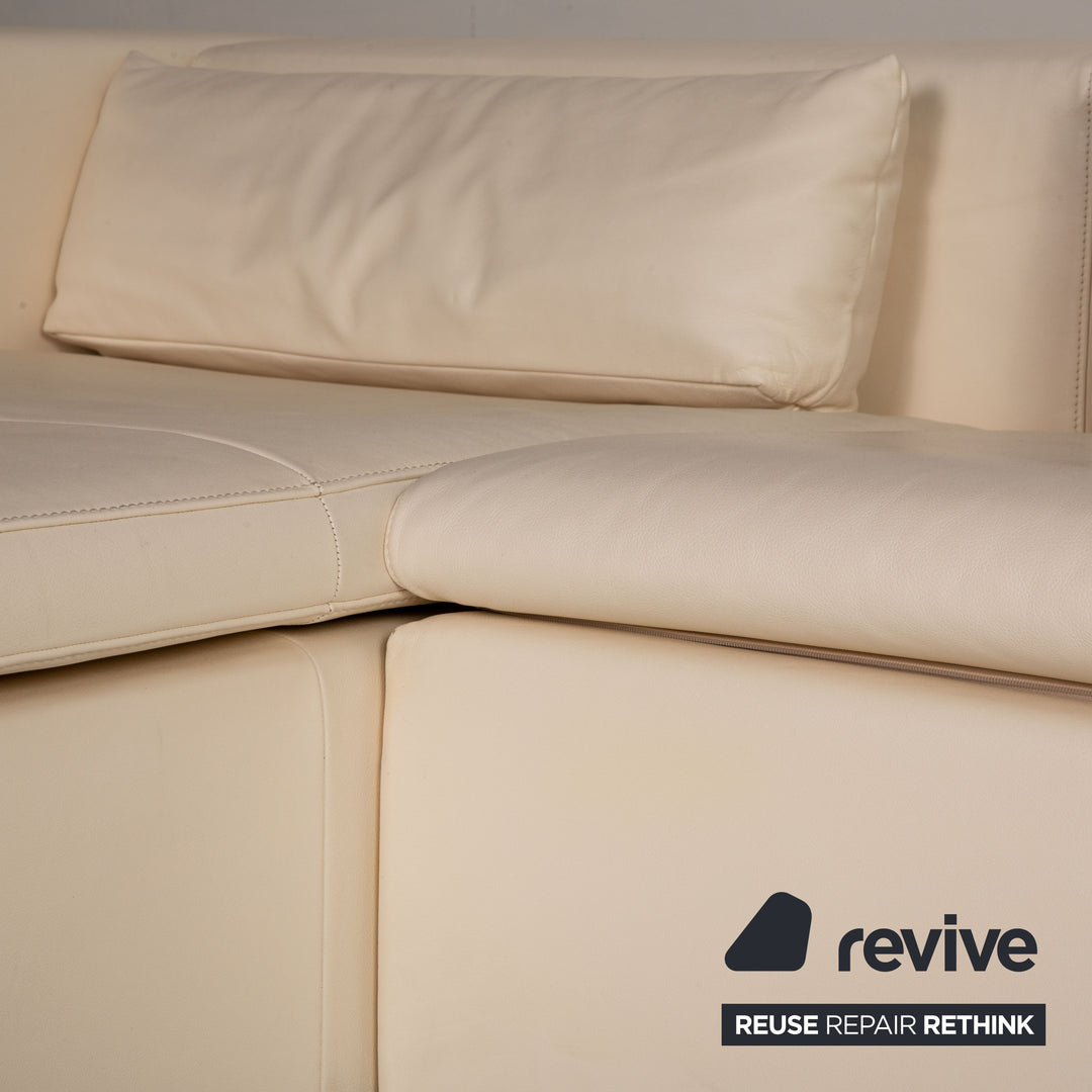 de Sede DS 7 Leder Sofa Creme Ecksofa Couch Recamiere links