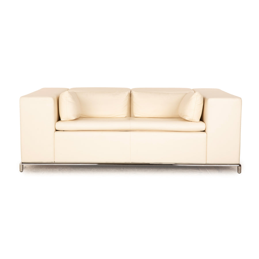 de Sede DS 7 Leder Zweisitzer Creme manuelle Funktion Sofa Couch