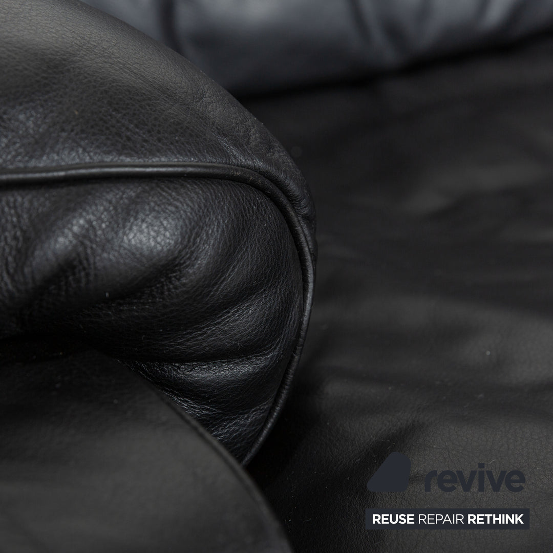 De Sede DS-70 Leather Three-Seater Black Sofa Couch