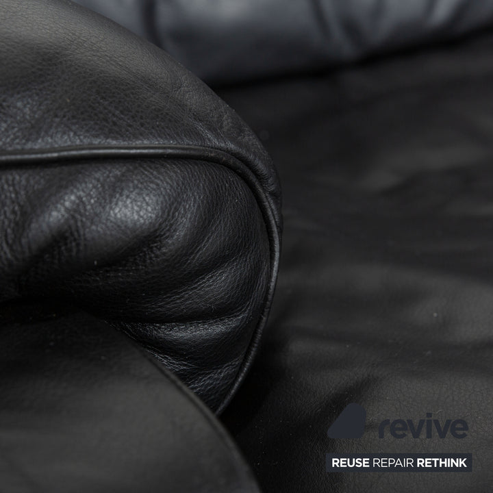 De Sede DS-70 Leather Three-Seater Black Sofa Couch