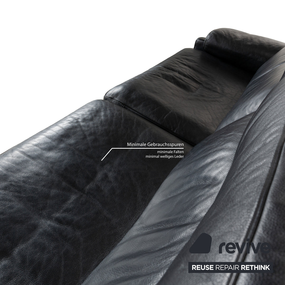 De Sede DS-70 Leder Dreisitzer Schwarz Sofa Couch