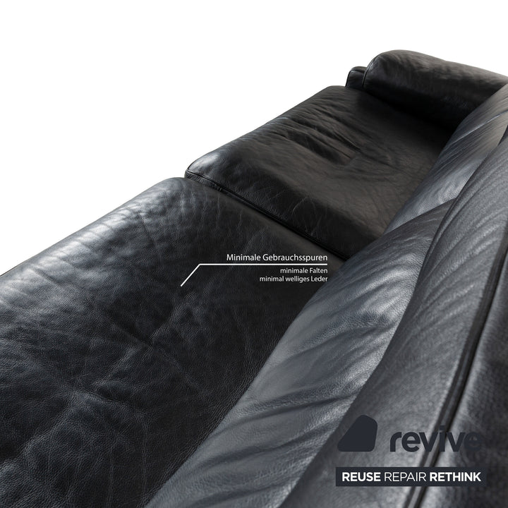 De Sede DS-70 Leder Dreisitzer Schwarz Sofa Couch