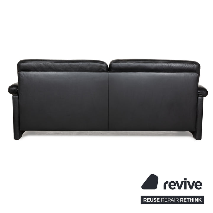 Canapé trois places en cuir noir De Sede DS-70
