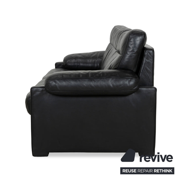 De Sede DS-70 Leather Three-Seater Black Sofa Couch