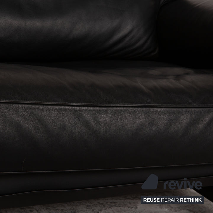 de Sede DS 70 leather three-seater black sofa couch