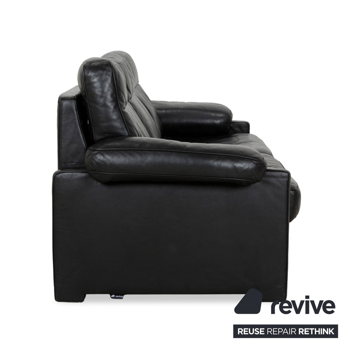 De Sede DS-70 Leather Three-Seater Black Sofa Couch
