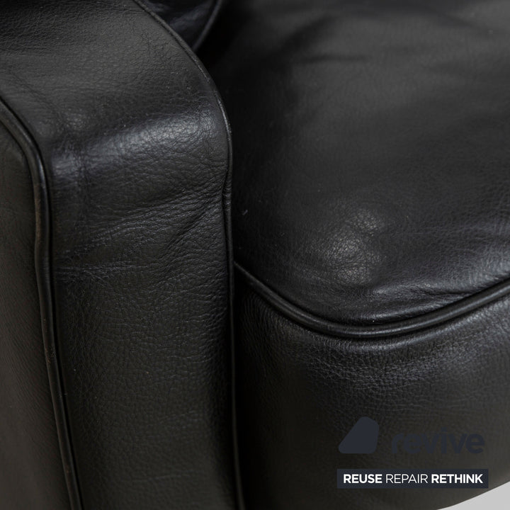 De Sede DS-70 Leather Three-Seater Black Sofa Couch