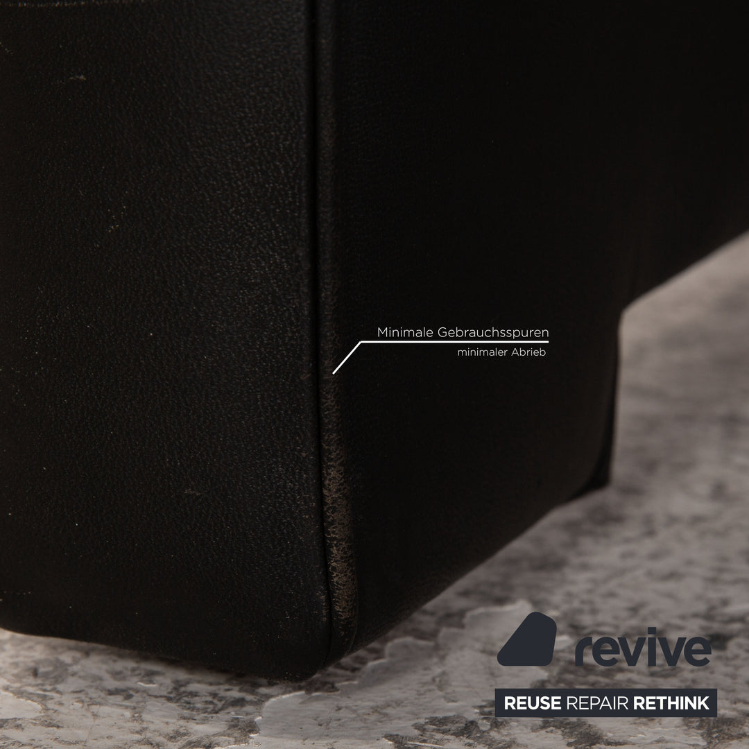 de Sede DS 70 Leder Sofa Garnitur Schwarz Dreisitzer Zweisitzer Sofa Couch