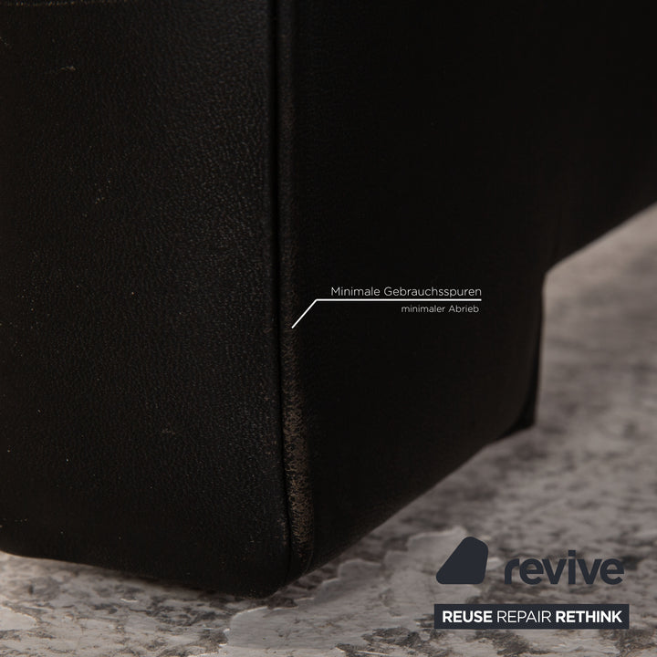 de Sede DS 70 Leder Sofa Garnitur Schwarz Dreisitzer Zweisitzer Sofa Couch