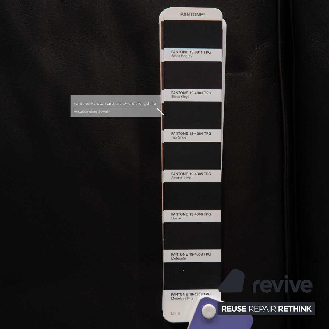 de Sede DS 70 Leder Sofa Garnitur Schwarz Dreisitzer Zweisitzer Sofa Couch